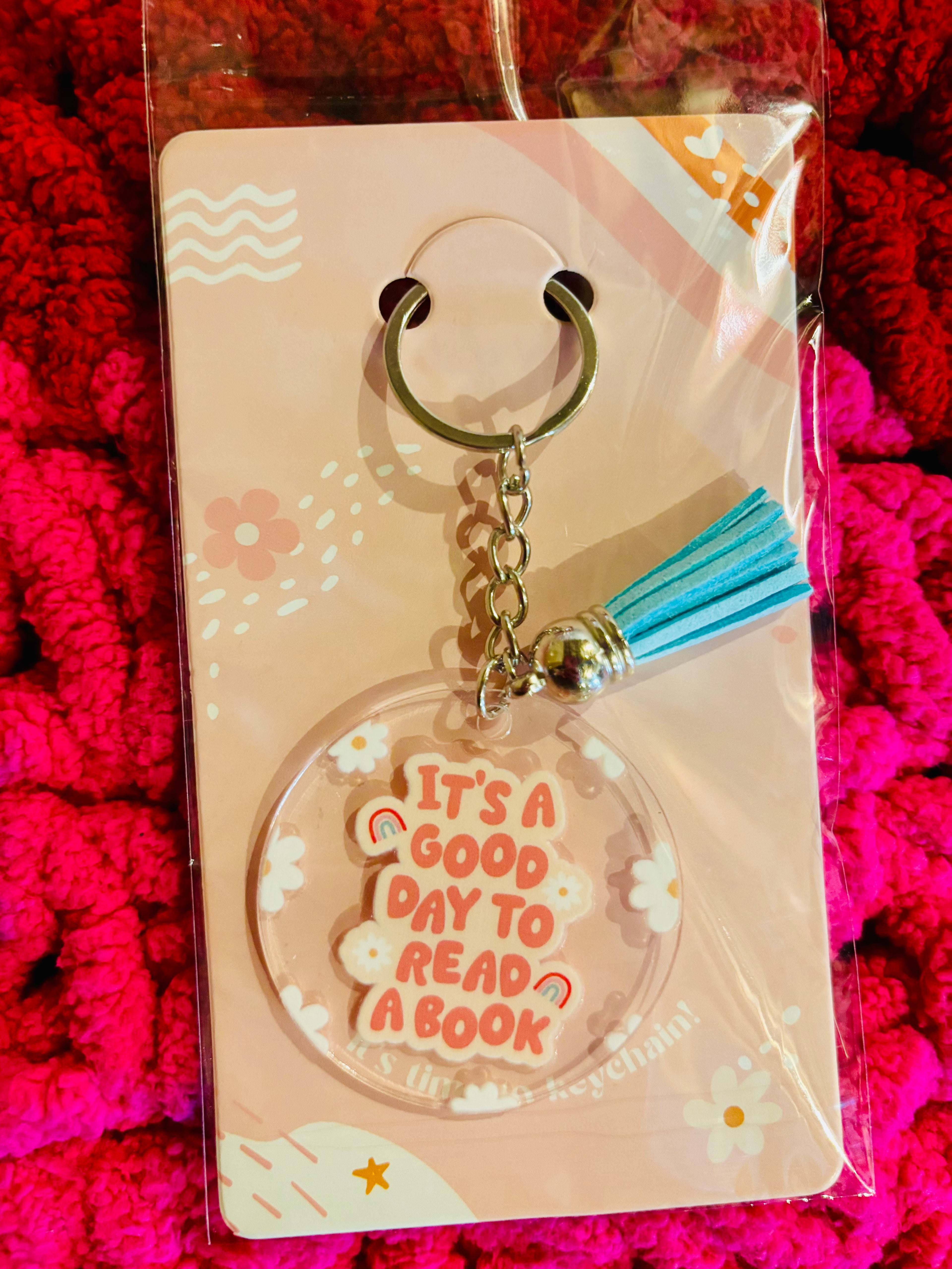 Bookish Tasseled Keychain