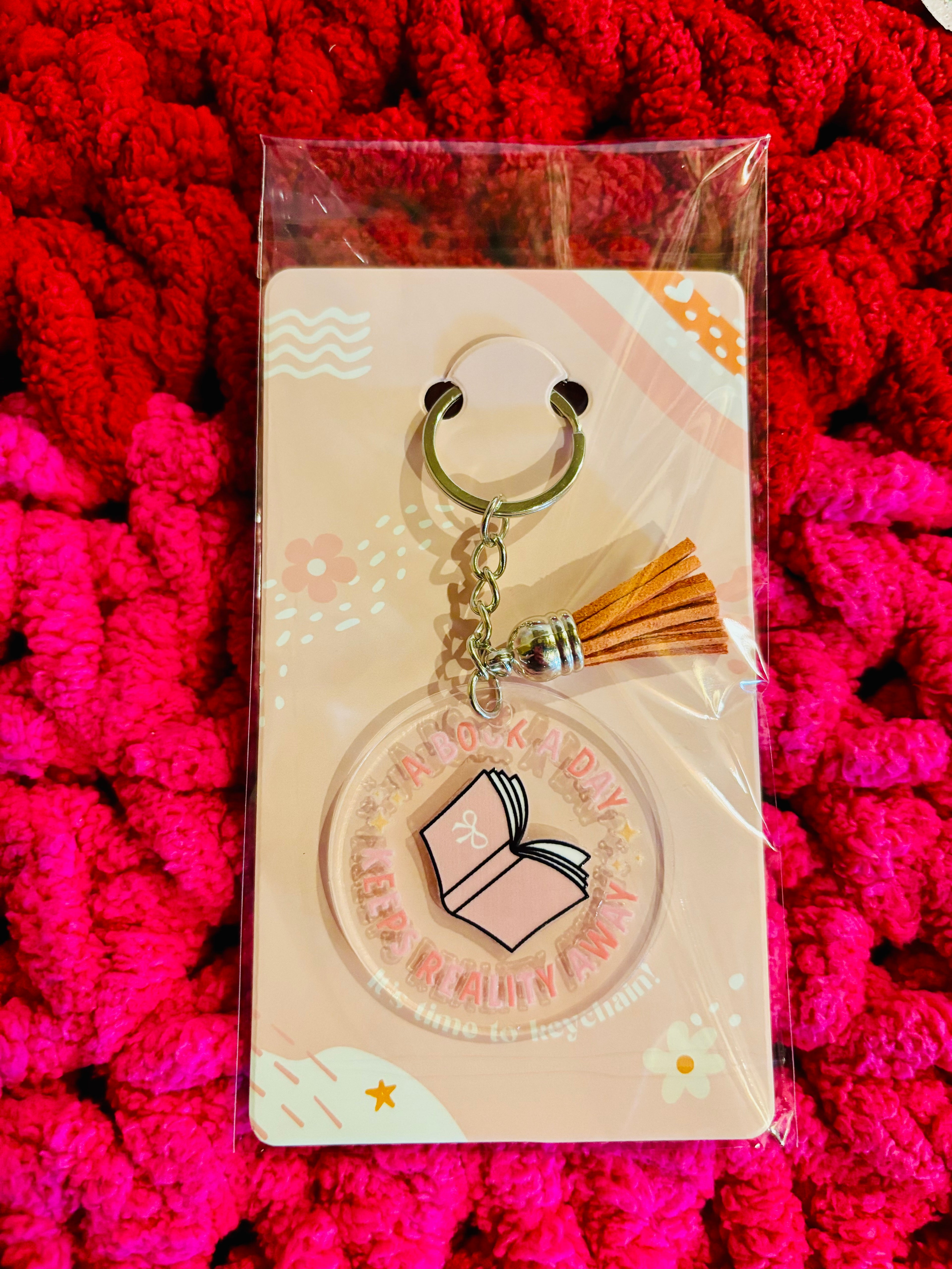 Bookish Tasseled Keychain
