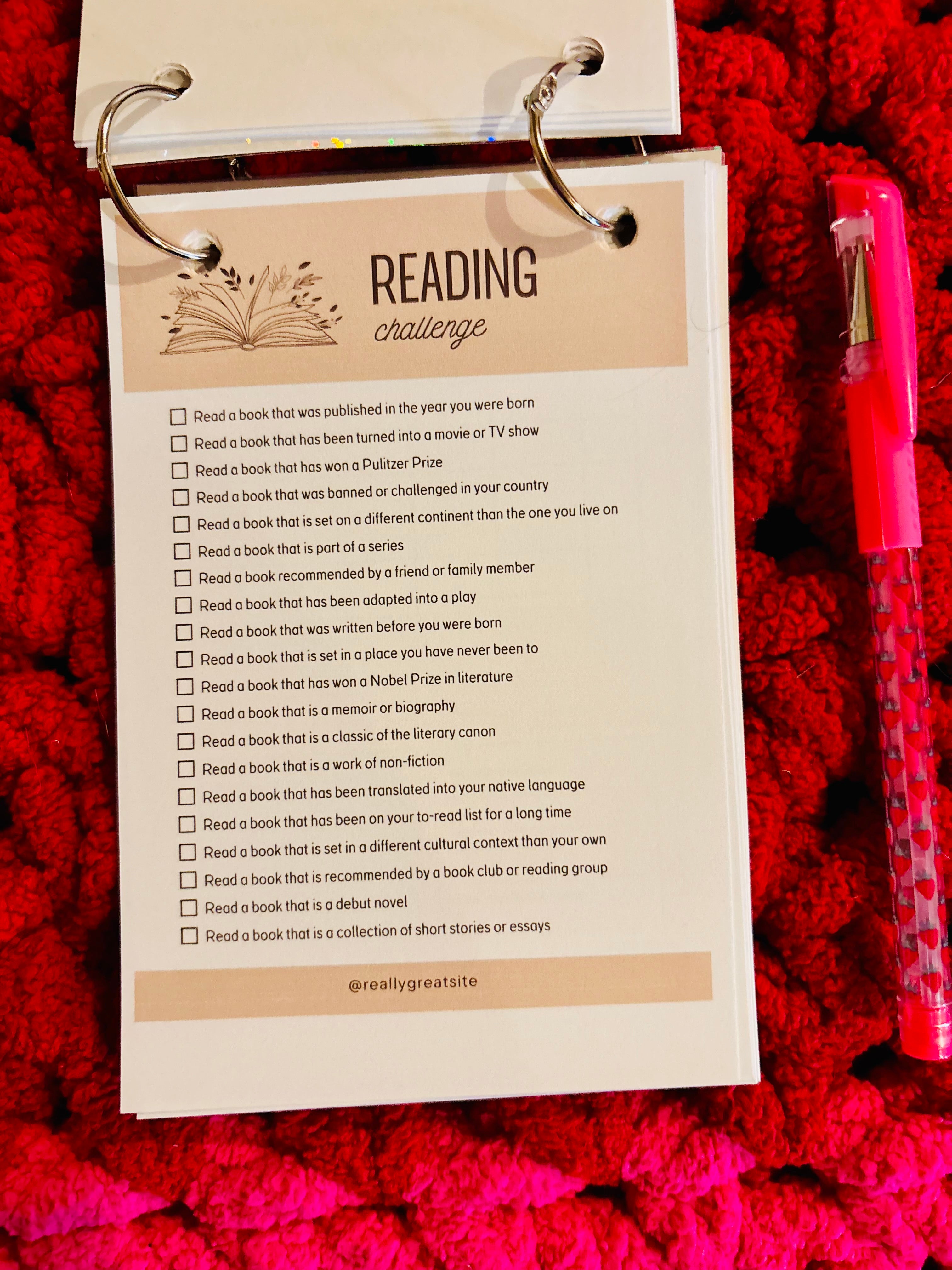Mini Reading Journal with Pen