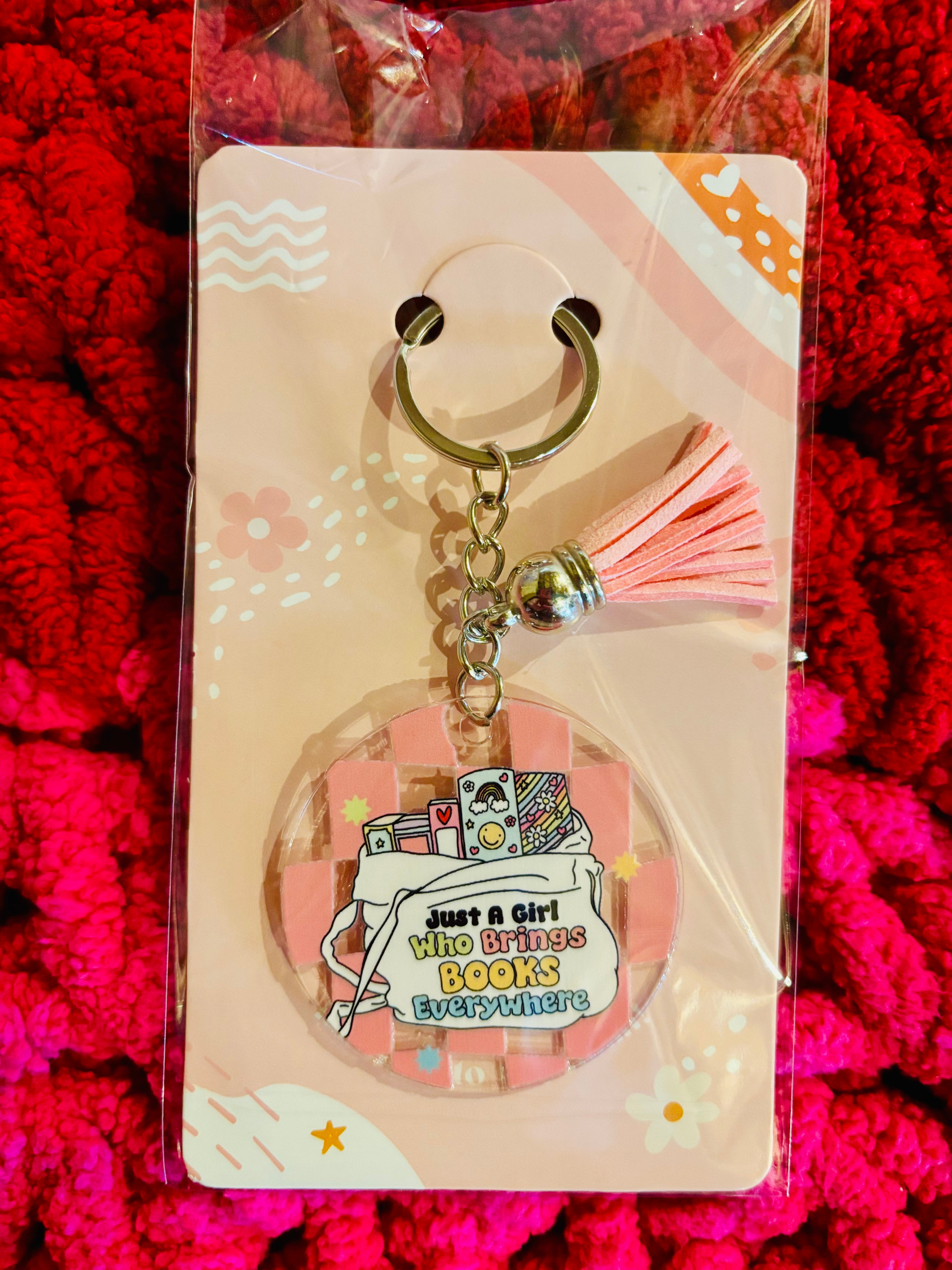 Bookish Tasseled Keychain
