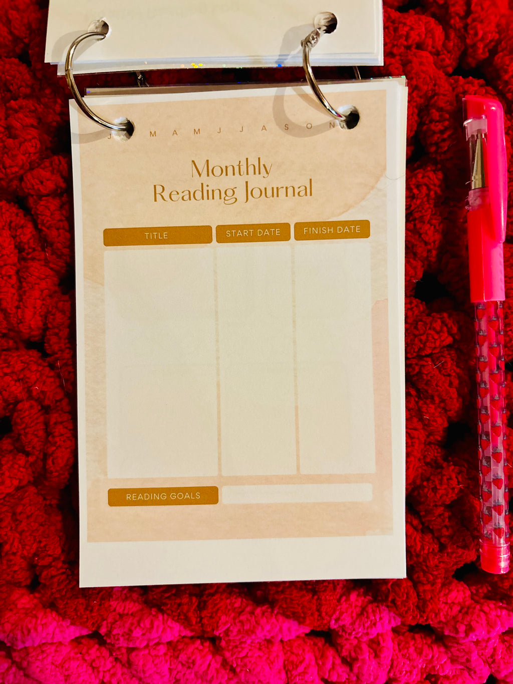 Mini Reading Journal with Pen