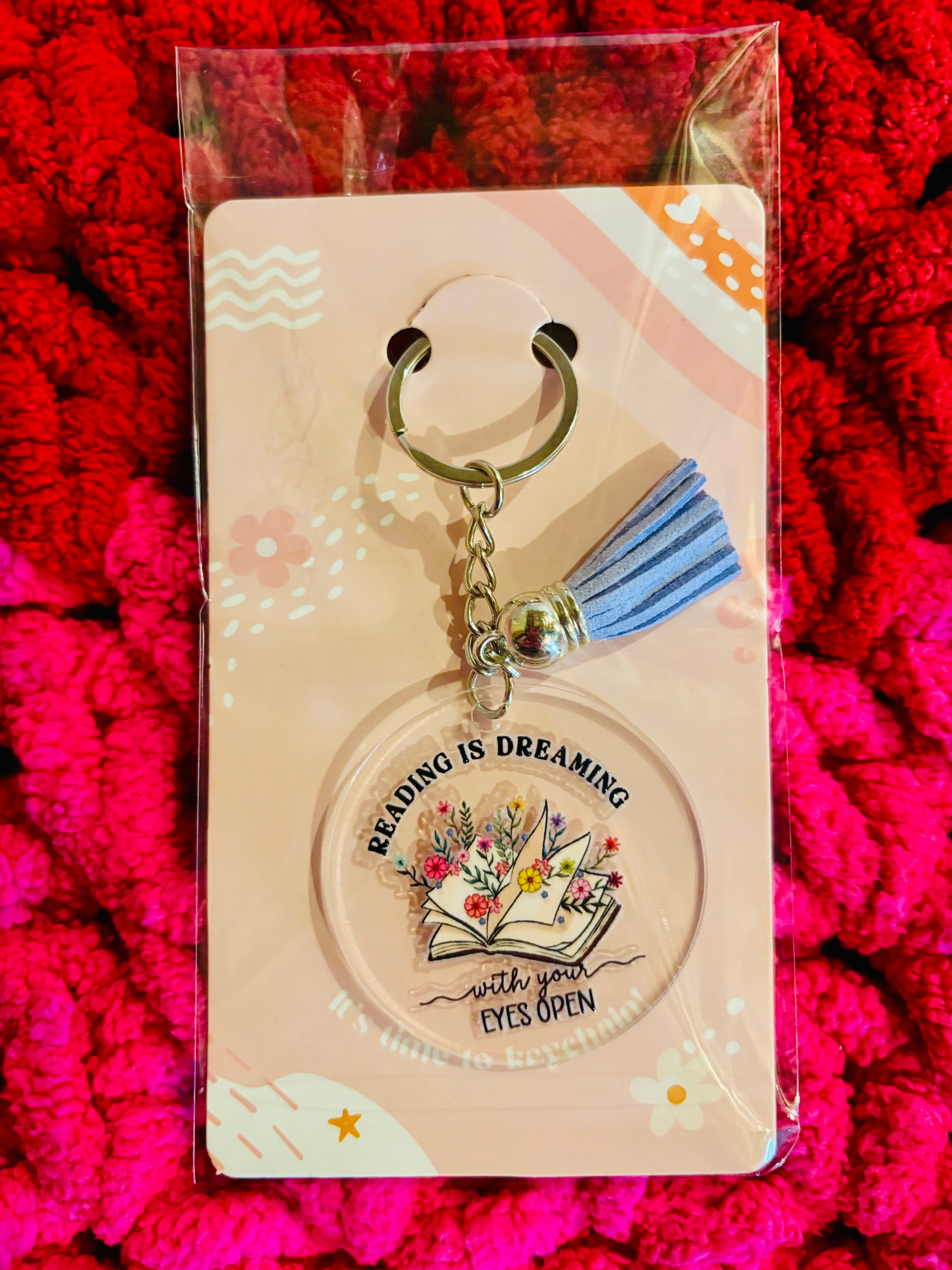 Bookish Tasseled Keychain