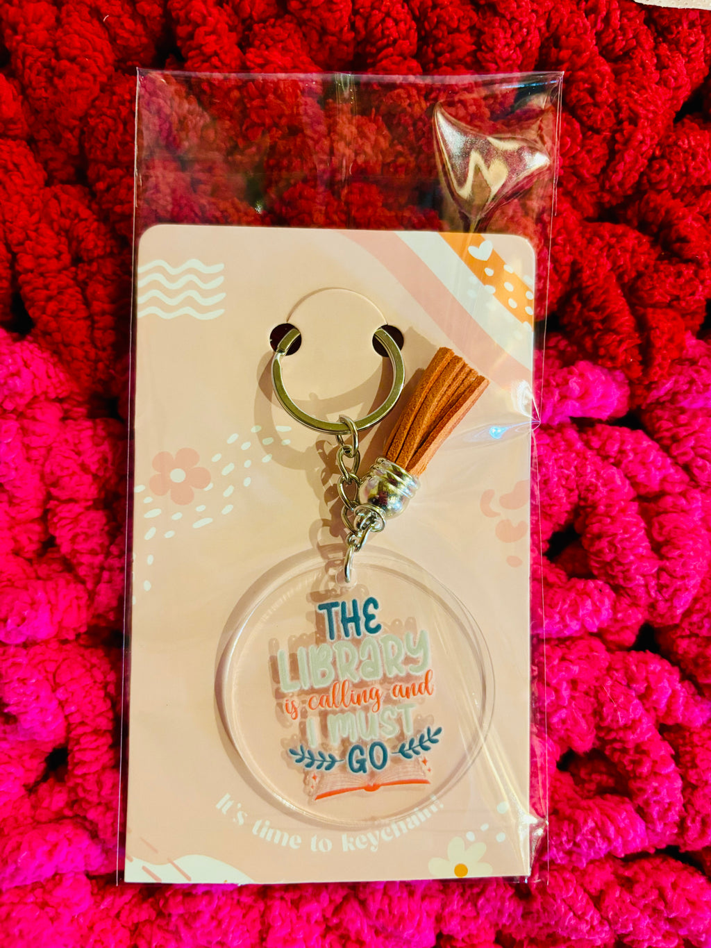 Bookish Tasseled Keychain