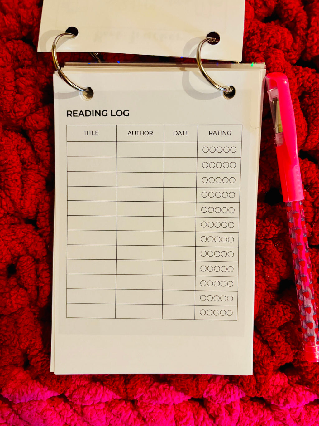 Mini Reading Journal with Pen