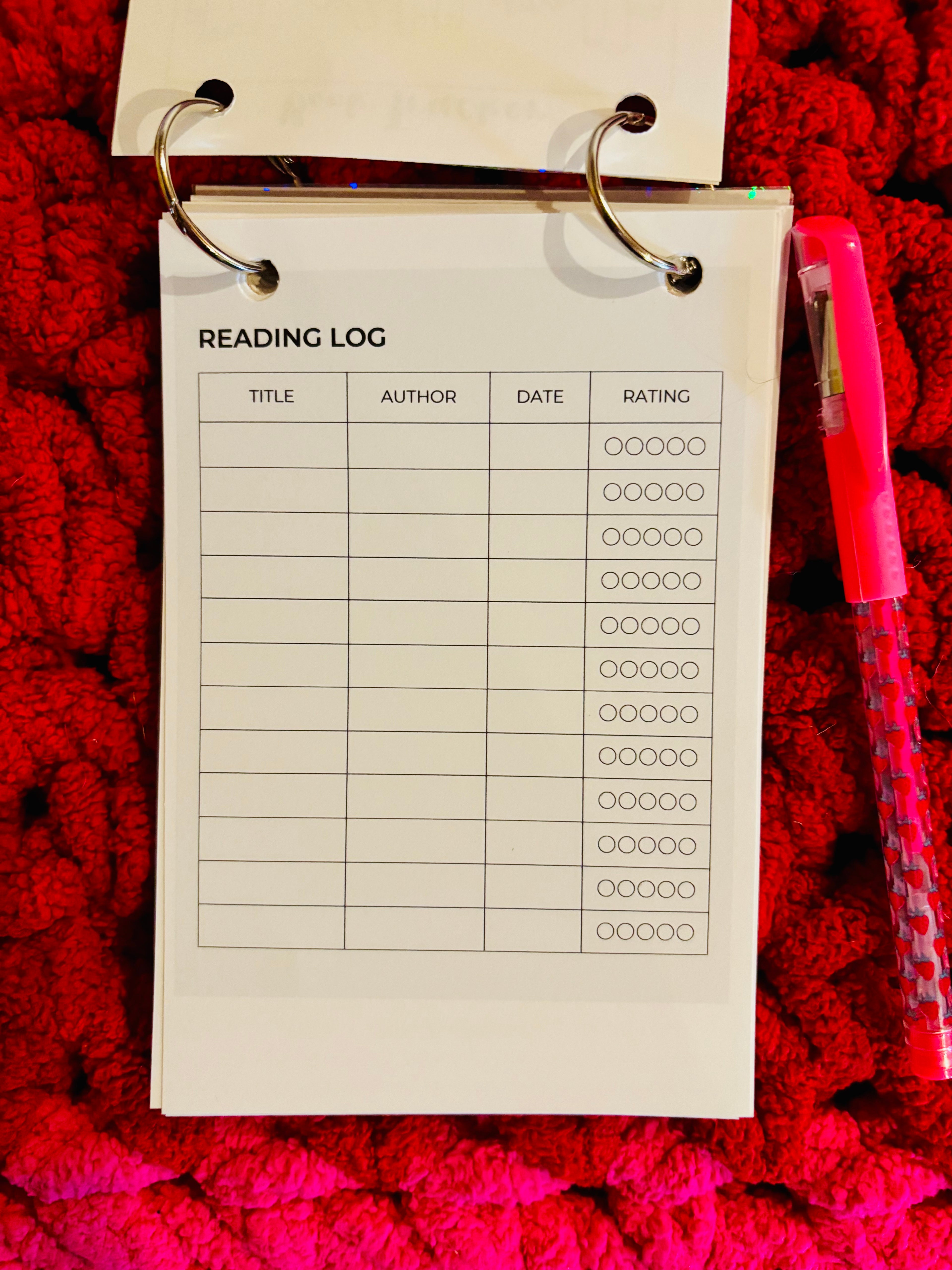 Mini Reading Journal with Pen