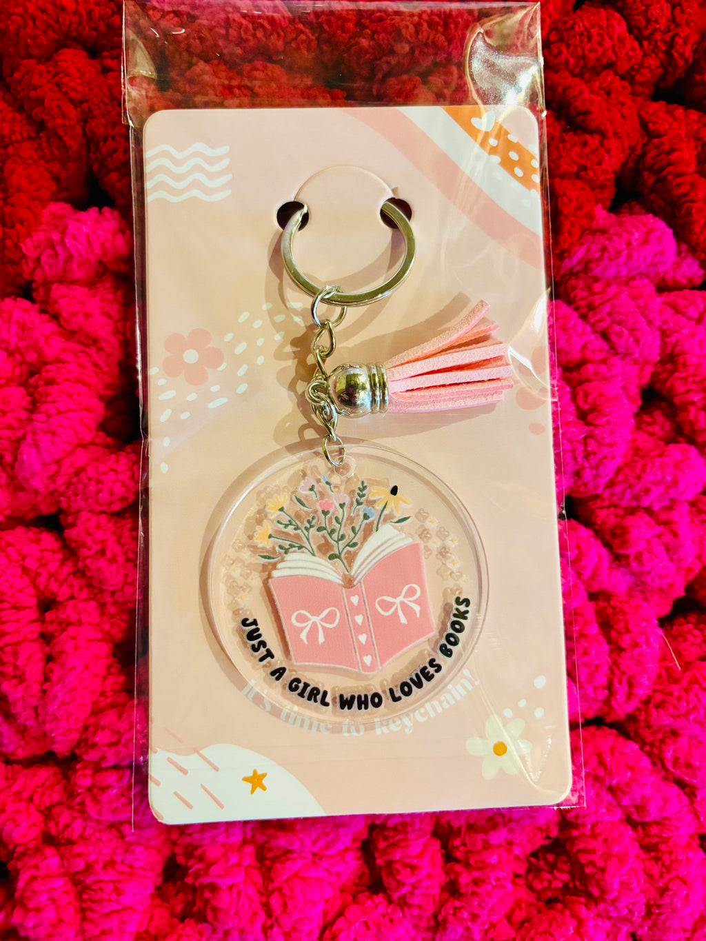 Bookish Tasseled Keychain