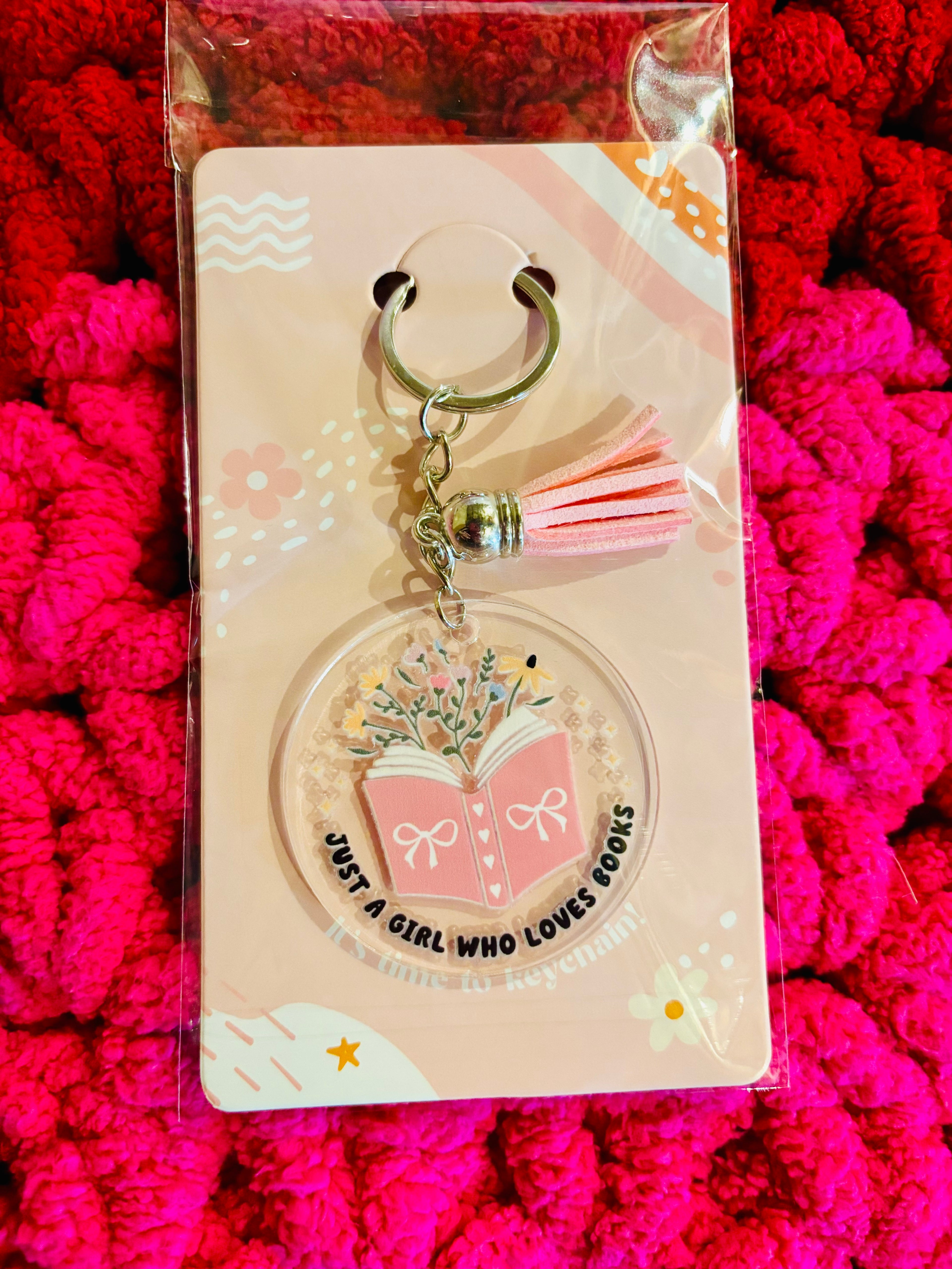 Bookish Tasseled Keychain
